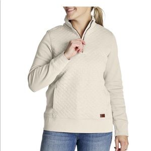 LL Bean quilted half zip pullover